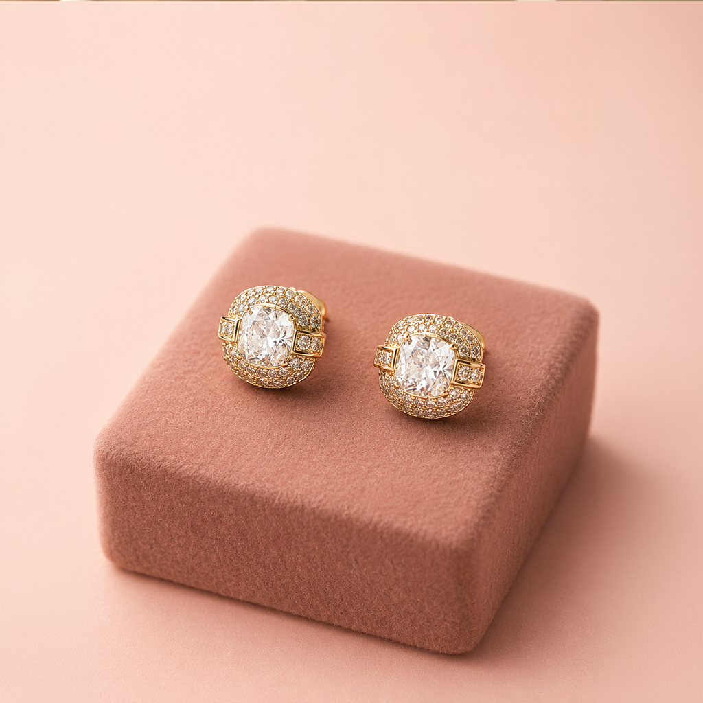 Royale Halo Stud Earrings