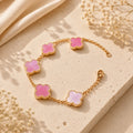 Aurelia Pink Clover Chain Bracelet