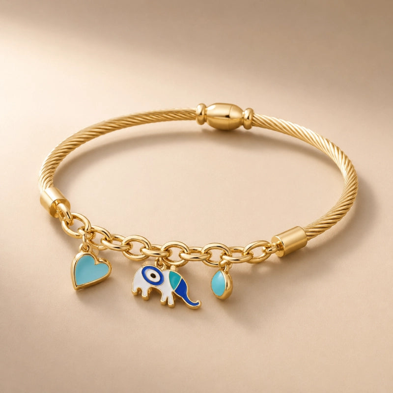 Luna Evil Eye Elephant Charm Bracelet