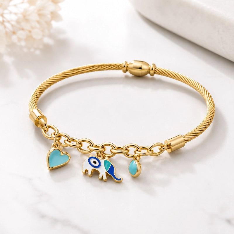 Luna Evil Eye Elephant Charm Bracelet