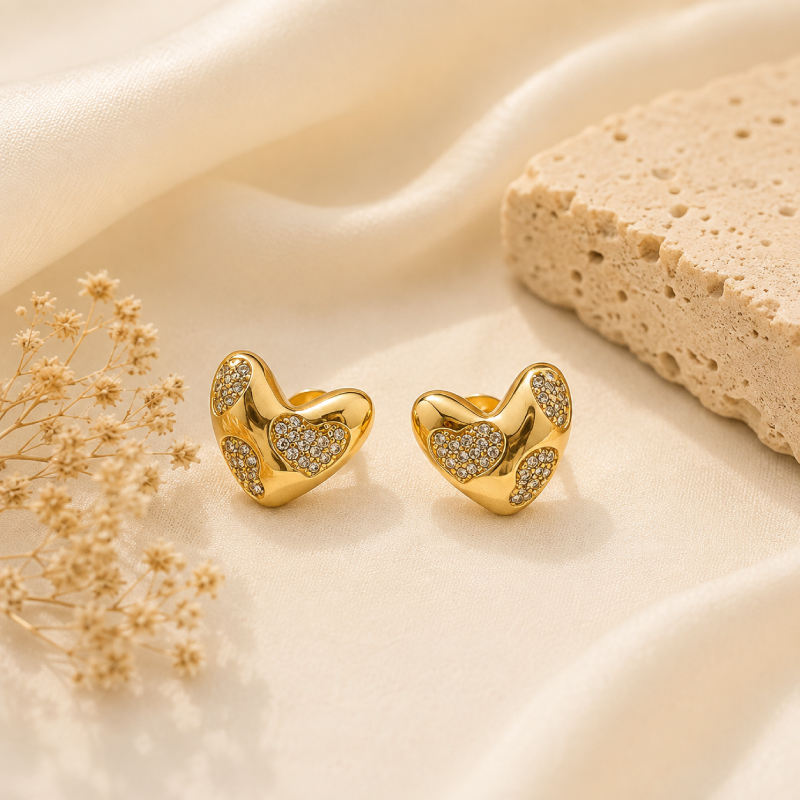 Golden Love Studs