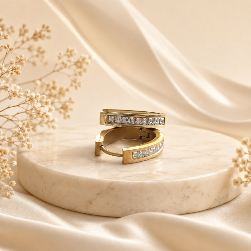 Crystal Line Hoops