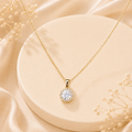 Radiant Halo Solitaire Necklace