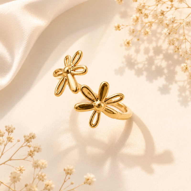 Twin Blossom Ring